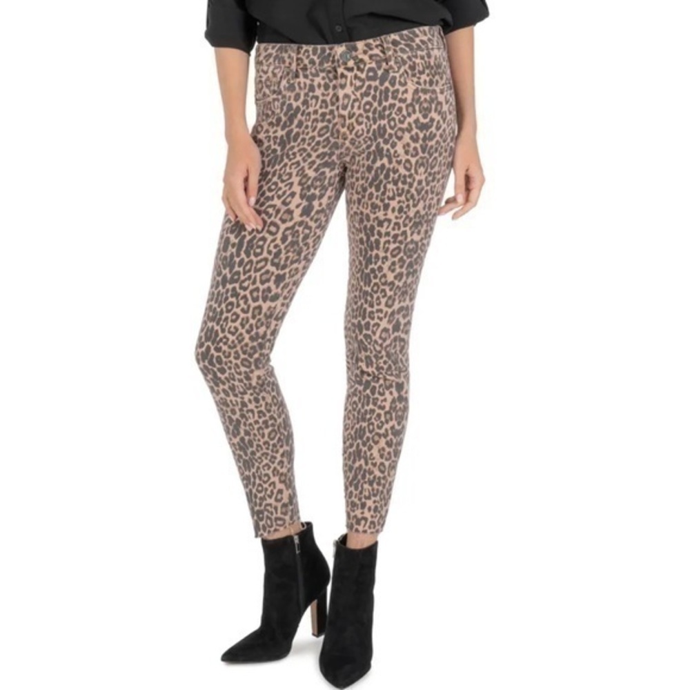 Kut from the Kloth Donna Leopard Print Ankle Skinny Jeans